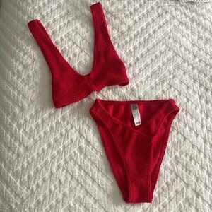 ASOS Red High Waisted Bikini One Size